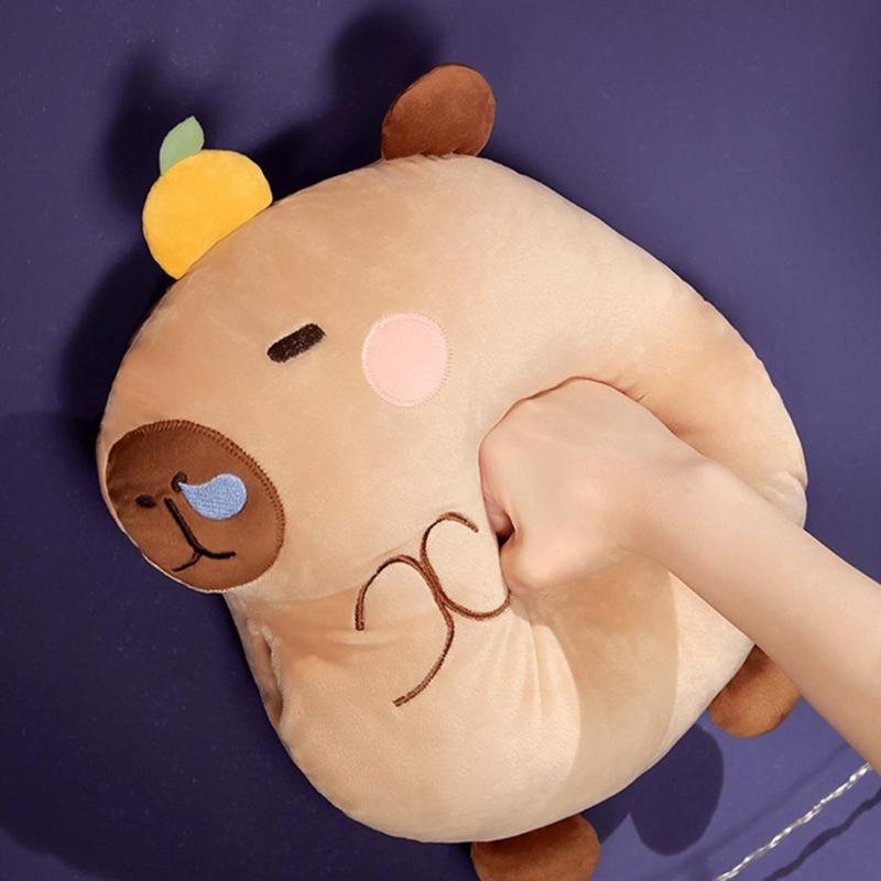 MultiFunctional Cartoon Capybara Pillow Blanket Combo Soft Cotton Throw  Chair Cushions for Kids Teens and Adults