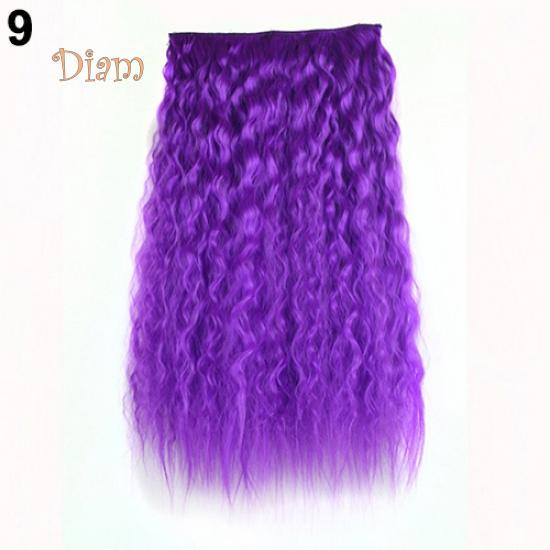 Tenfyer Extension de cheveux à clipser, longs et sexy, dégradés de couleurs, ondulés et bouclés, pour femmes, 60 cm