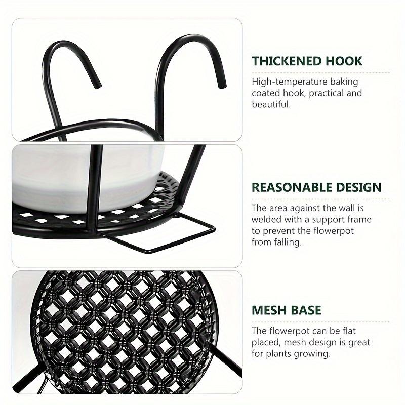 Hanging Railing Planters, Metal Flower Pot, Iron Rack Balcony Planter Basket Small Shelf Container for Balcony Fence Garden Flower Pot