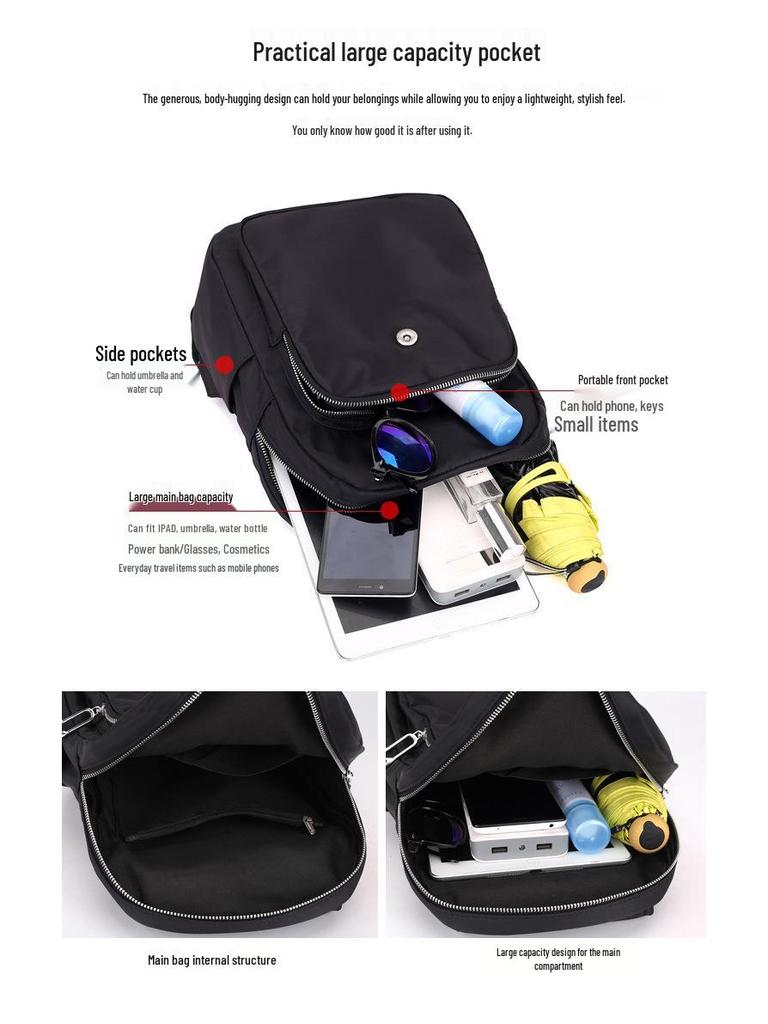 Women's Trendy 2025 Korean Style Travel Backpack - Casual Outdoor Nylon Double Shoulder Bag