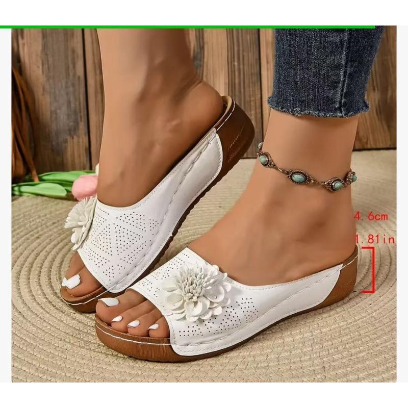 New large-size women's shoes spring and summer new one flower open-toed slippers sandals