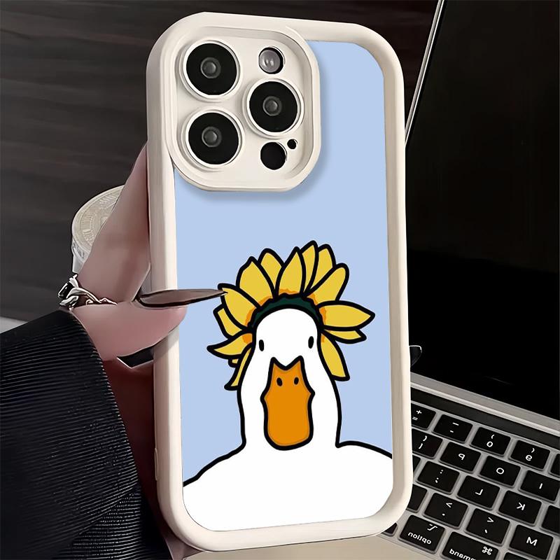 Phone Case for iPhone 17 Air 16E 15 16 Pro Max Funny Cartoon Goose Game Cover 14 Plus 13 12 Mini Soft Shell Silicone Fundas