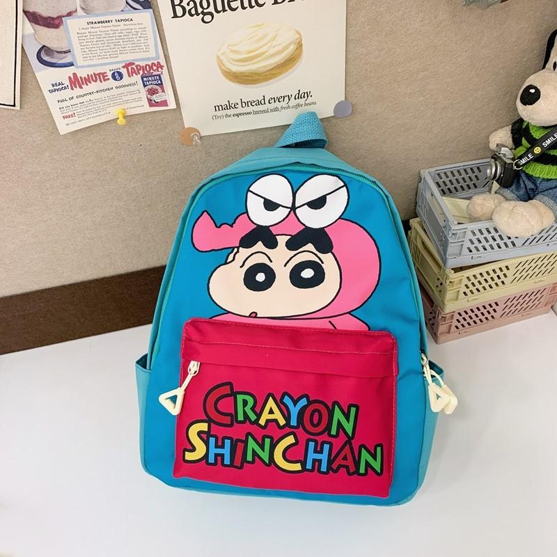 Chan Crayon Shin Action Kamen Letters Cartoon Pattern Children Backpack