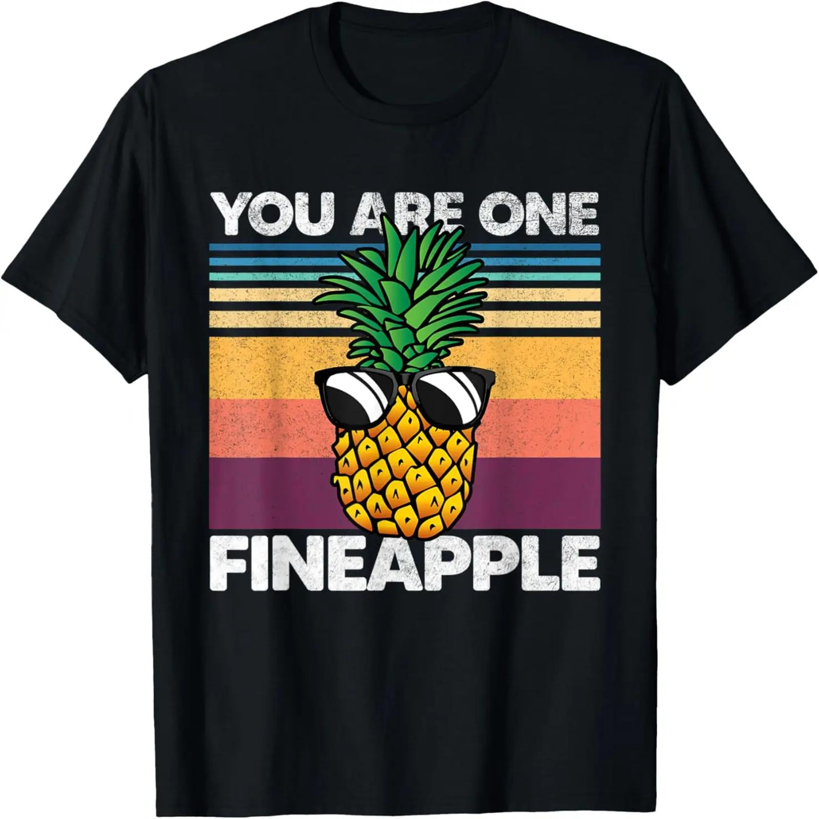 Retro 90s You Are One Fineapple funny Pineapple fruit T-Shirt S
