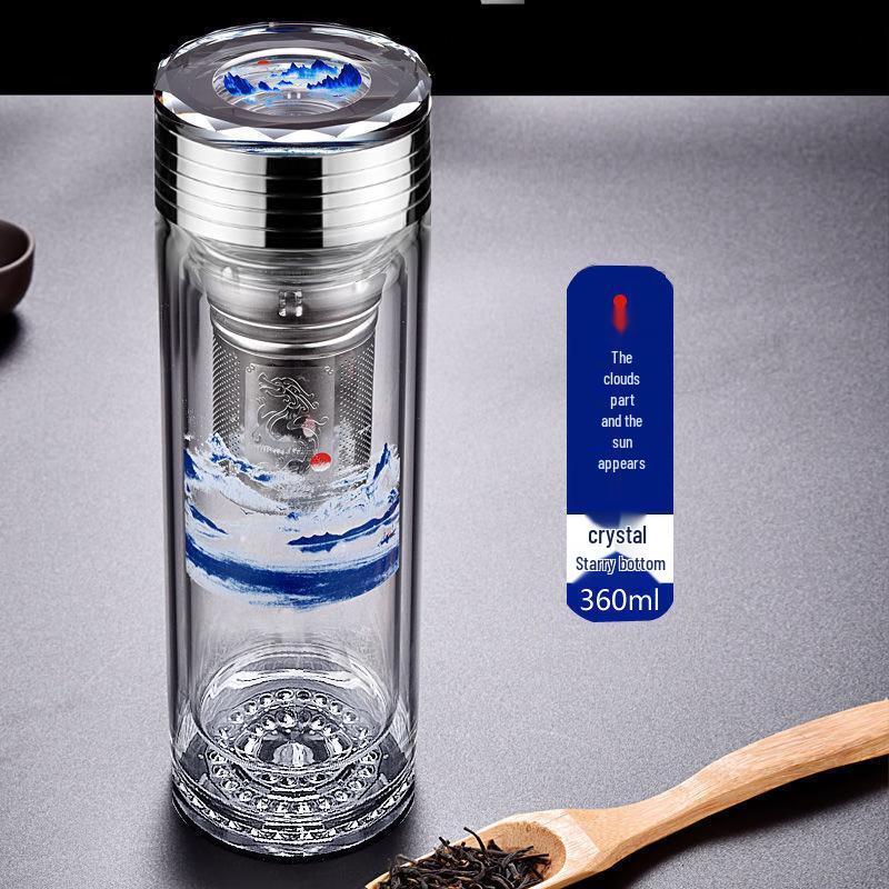Yisijia Double-Wall Glass Tea Tumbler with Infuser