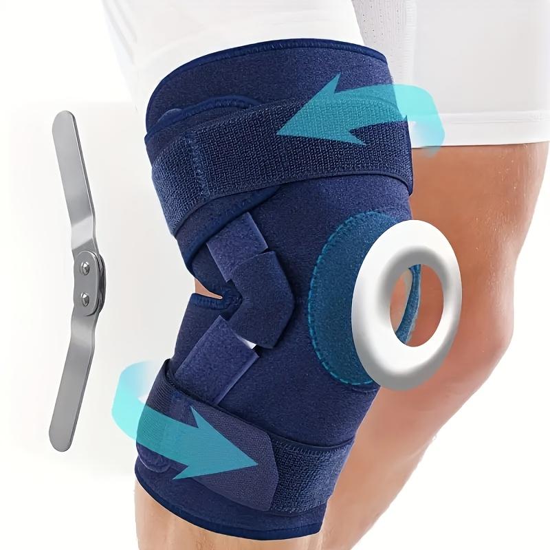 1pc Adjustable Knee Brace for Women Men, Hinged Knee Brace with Side Stabilizers Open Patella Compression Knee Brace Support