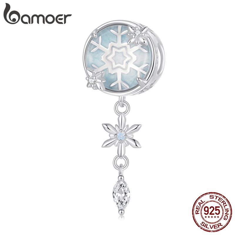

BAMOER Solid 925 Sterling Silver Snowflake Series Charm Bead fit Original Bracelet bamoer Charm DIY Jewelry Accessories 3.0*1.2cm серебряный