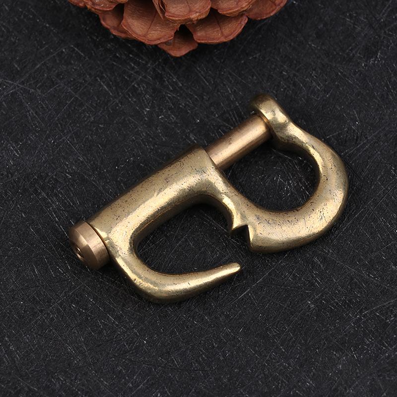 

Solid Brass Good Luck Large Pull Lock Carabiner Hook Quick Release Nautical Leather Craft Diy Keychain as the picture