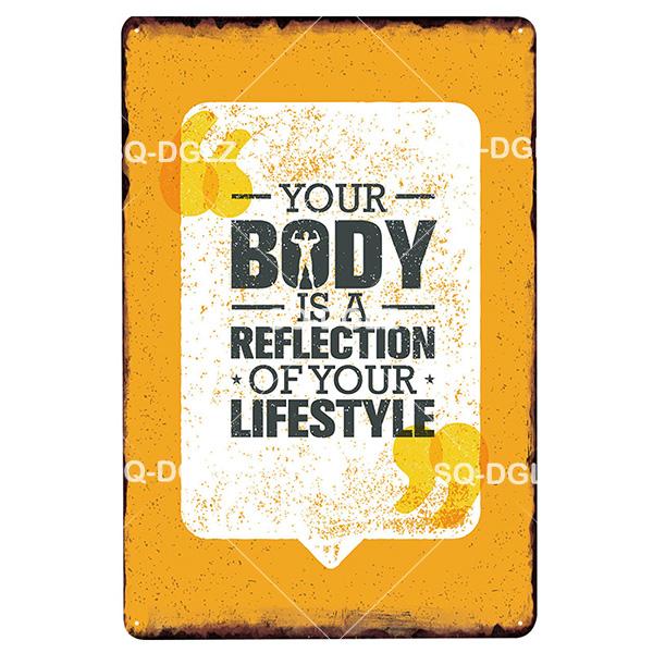 [SQ-DGLZ] Fitness Metall Zeichen Vintage Sport Club Metall Plaque Platte Gesundheit Wand Dekor Zinn Zeichen GYM Poster