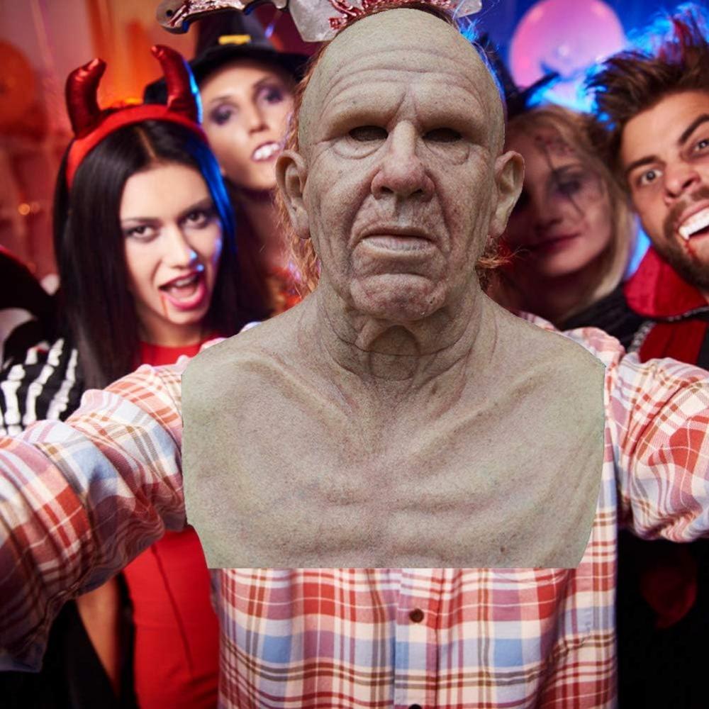 Kopfbedeckung Requisite Alte Mann Maske, Die Ältere Maske Realistische Latex Menschliche Falten Gesichtsmaske Vollkopfmaske für Halloween Maskerade