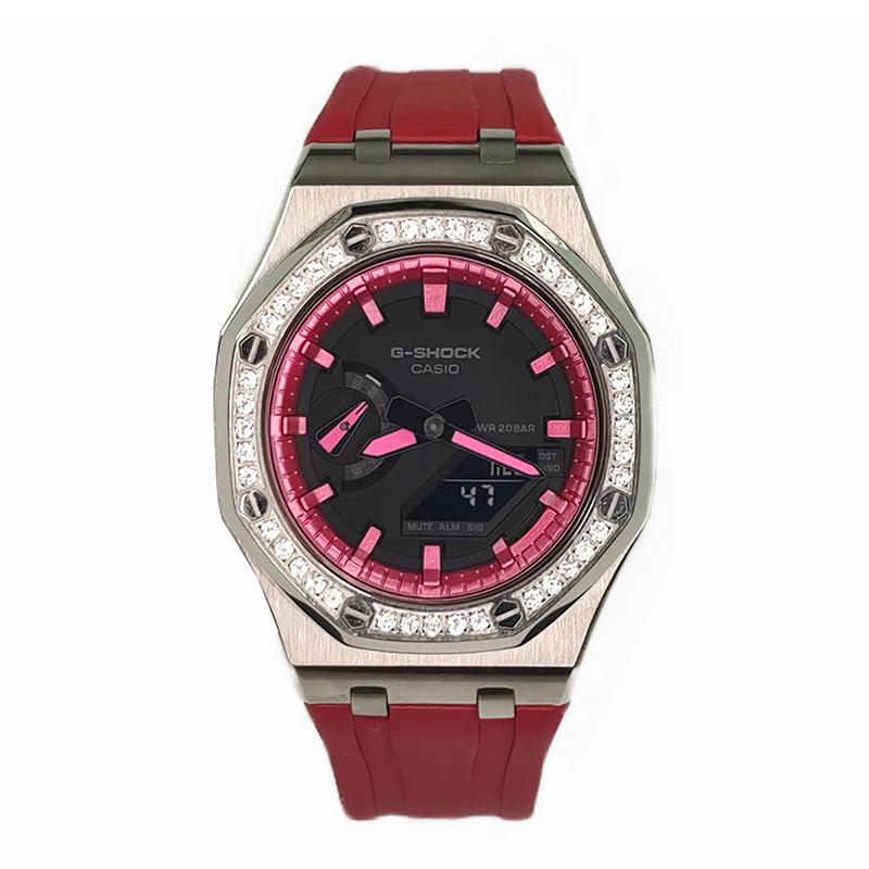 

CASIO Men Liquid Crystal,Analog Dual Display Series Black Watch GA-2100-1A1(Watch3--)