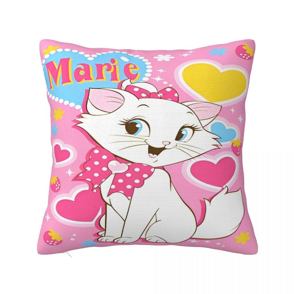 Love Marie Cat Throw Pillow Cover Polyester Decorative Pillow Vintage Pillowcase