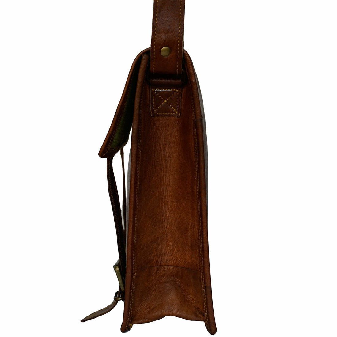 Новая винтажная сумка-мессенджер из натуральной кожи для ноутбука — фото 4