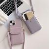 Wallet Leather Crossbody Neckband Lanyard Card Solt Case for IPhone 14 11 12 13 Pro Max Vertical Card Holder Bag Cover Fundas