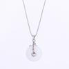 Ping An Buckle Necklace Women'S Light Luxury Retro Guochao Inlaid White Jade Pendant Necklace
