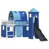 Cama Alta Infantil Branca e Azul 90 x 190 cm Metal