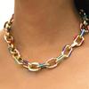 Drip Oil Hip-Hop Colorful Necklace Fashionable Punk Style Metal Colorful Luxury Simple Temperament Jewelry Women's Necklace Gift