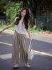Slim-Fit Summer Tea-Toned Two-Piece Set for Women: Hong Kong & Korean Drama Style
