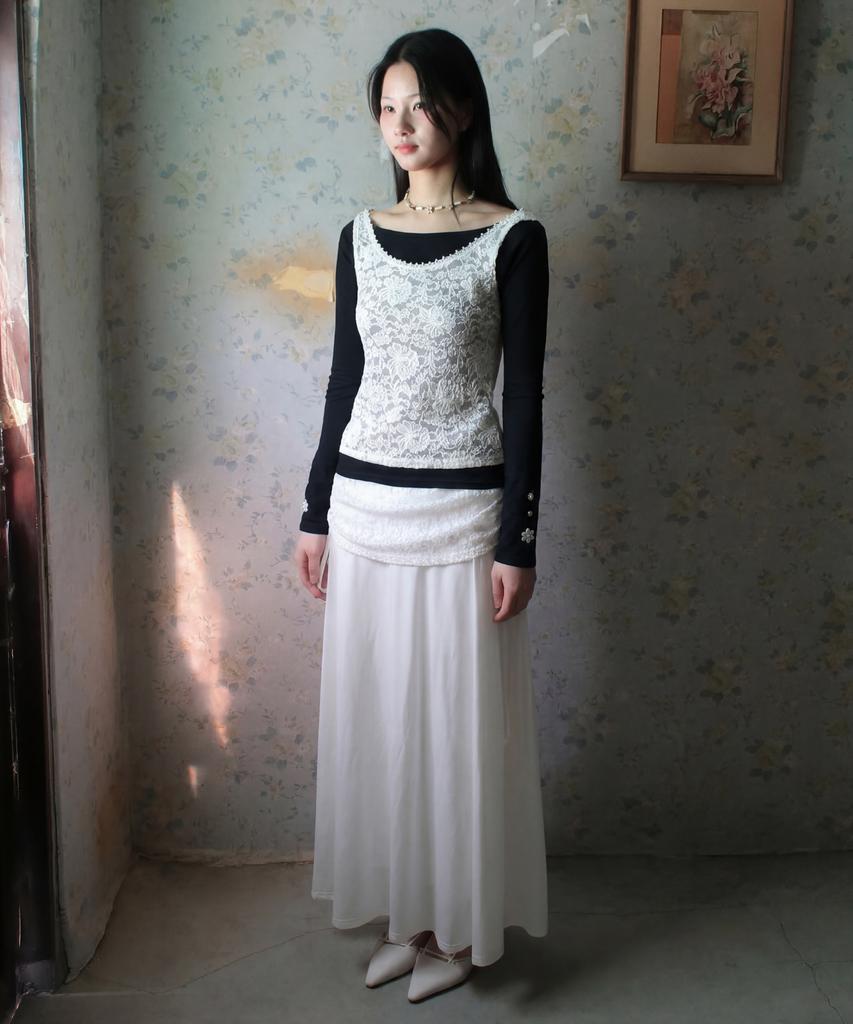 RUBATI Daisy Florette Raglan Long Sleeve Tee_Black