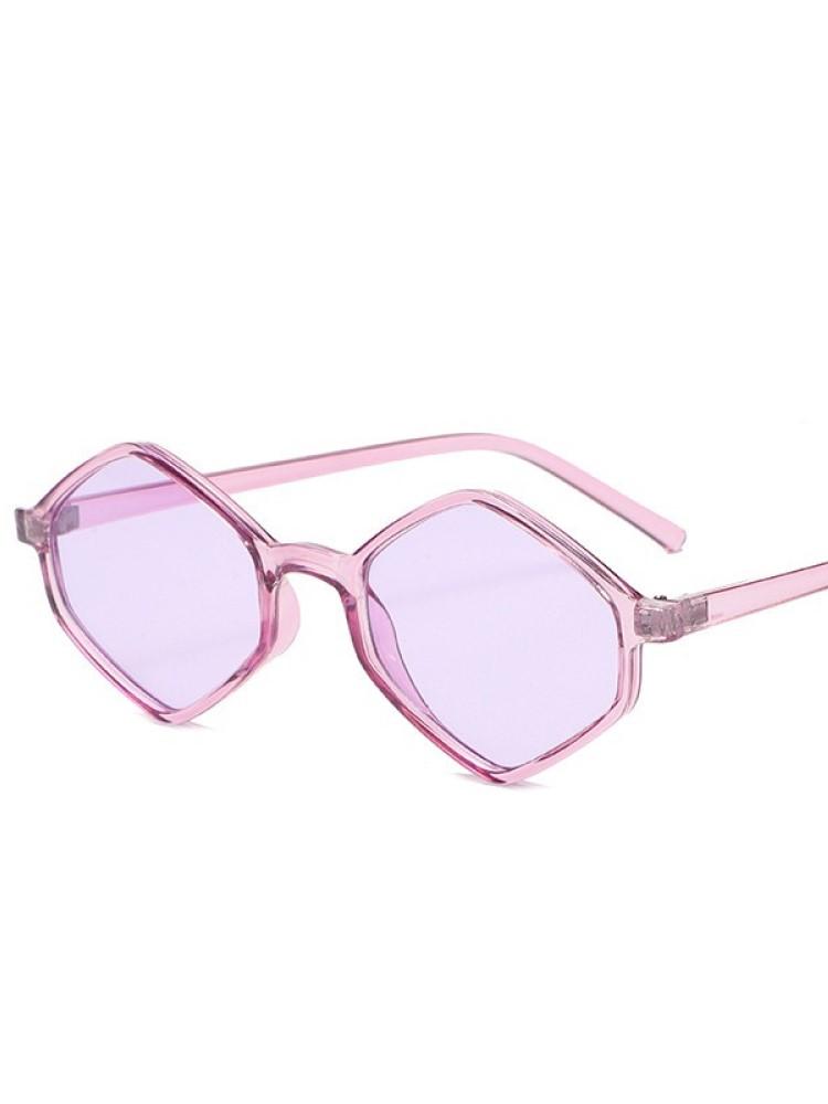 Fashion Retro Sunglasses Women Brand Designer Unique Purple Polygonal Sun Glasses For Female Small Frame Punk Rhombus Eyewear