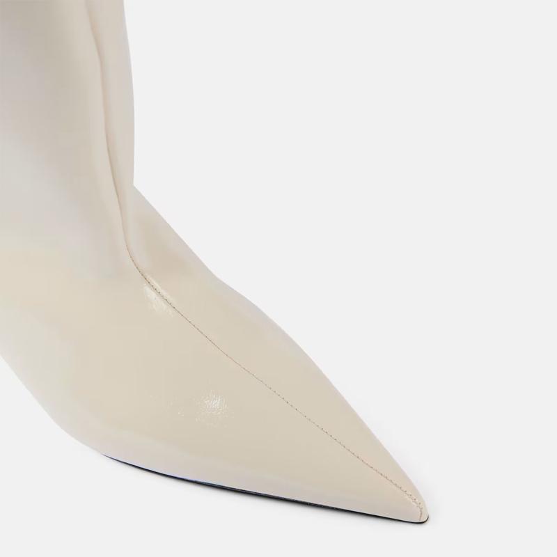 Krazing Pot Chaussures en microfibre pour automne et hiver, talons aiguilles, grande taille 45, taille 44, taille 46, bottes au-dessus du genou pour femmes