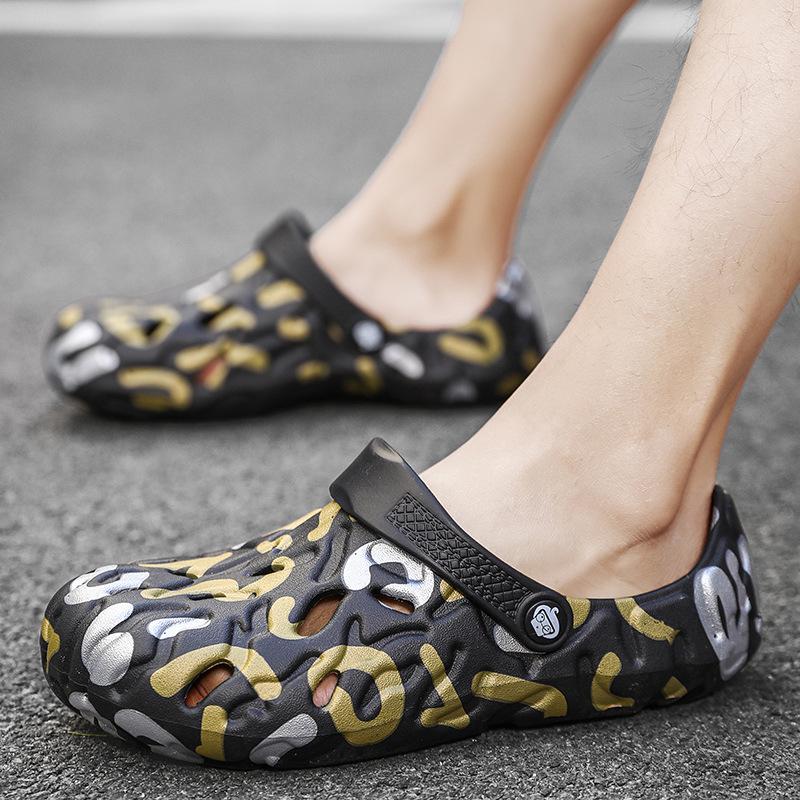 Large-size Hole Shoes, Summer 22, Wear Dual-purpose Toe Slippers, Half Slippers, Beach Sandals