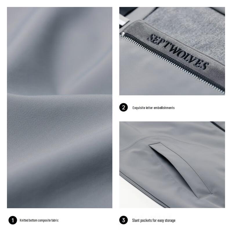 SEPTWOLVES Men's Wrinkle-Resistant Baseball Collar Jacket