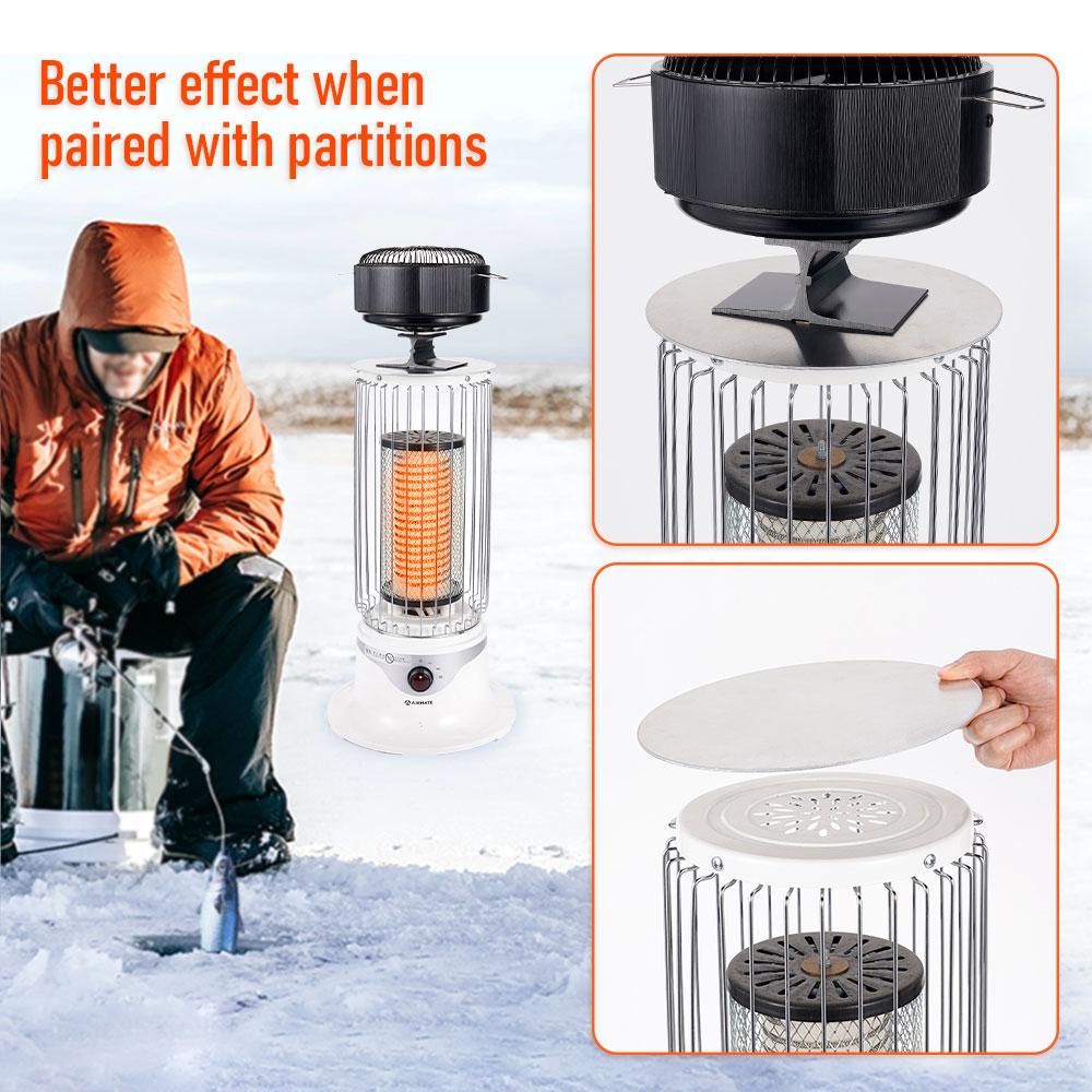 5 Blades Stove Fan Heat Powered Round Log Wood Fireplace Fan Burner Quiet Free-standing Home Warmer Efficient Heat Distribution