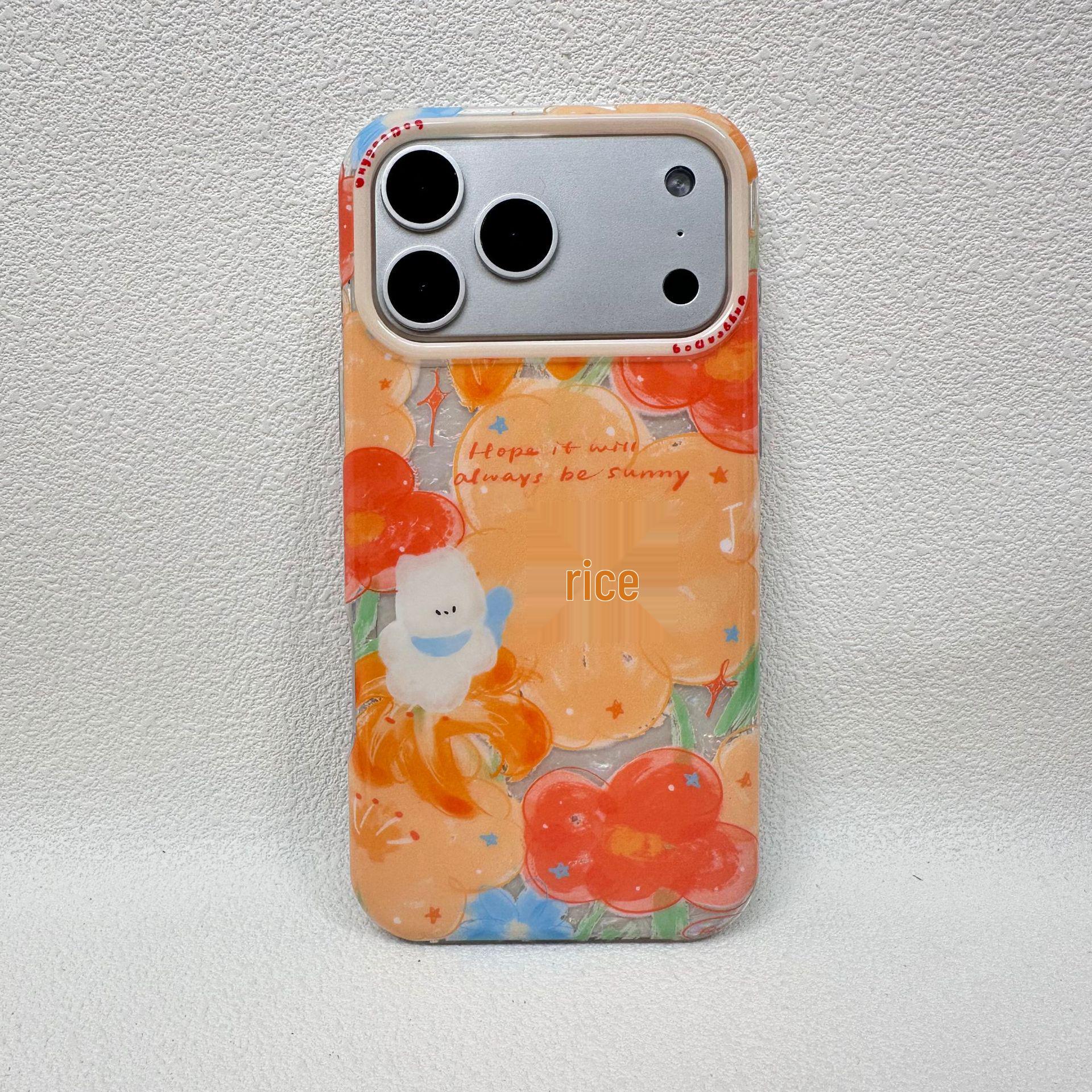 

Spring Floral Oxygen Dog Phone Case: Fresh, Drop-Proof, Textured Design for IP17 Series iPhone 17 Pro Max