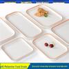 A5 Melamine Orange-Edged Rectangular Plate - Imitation Porcelain for Commercial Hot Pot and Stir-fry Dishes.