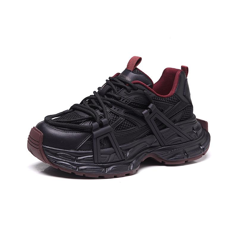 

Новые кроссовки на толстой подошве для женщин, противоскользящие, дышащие, повседневные и универсальные, для бега на открытом воздухе, спортивная обувь 40 чёрный