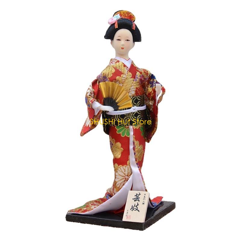 Exquisites 30cm Japanese Kimono Dolls Handcraft Japanese Geisha Dolls Folk for Cultural Enthusiasts Unique Gift Seekers D57B
