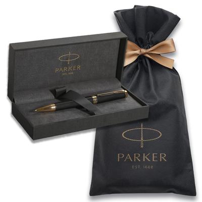 PARKER Kuglepen Ingenuity Sort GT Mellemspids Indpakningspose med Mærkelogo Gaveæske Gave Gave Luksus Officiel Almindelig Importeret Produkt
