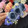 Handmade Sweet Flowers Hairpin Rose Floral Headwear Rose Hair Comb Plastic Cloth Chignon Hair Clips Girls