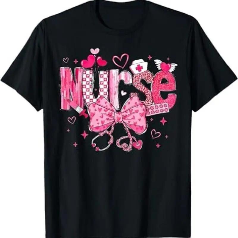 Nurse Valentine S Day Cute Coquette Stethoscope Nursing T Shirt