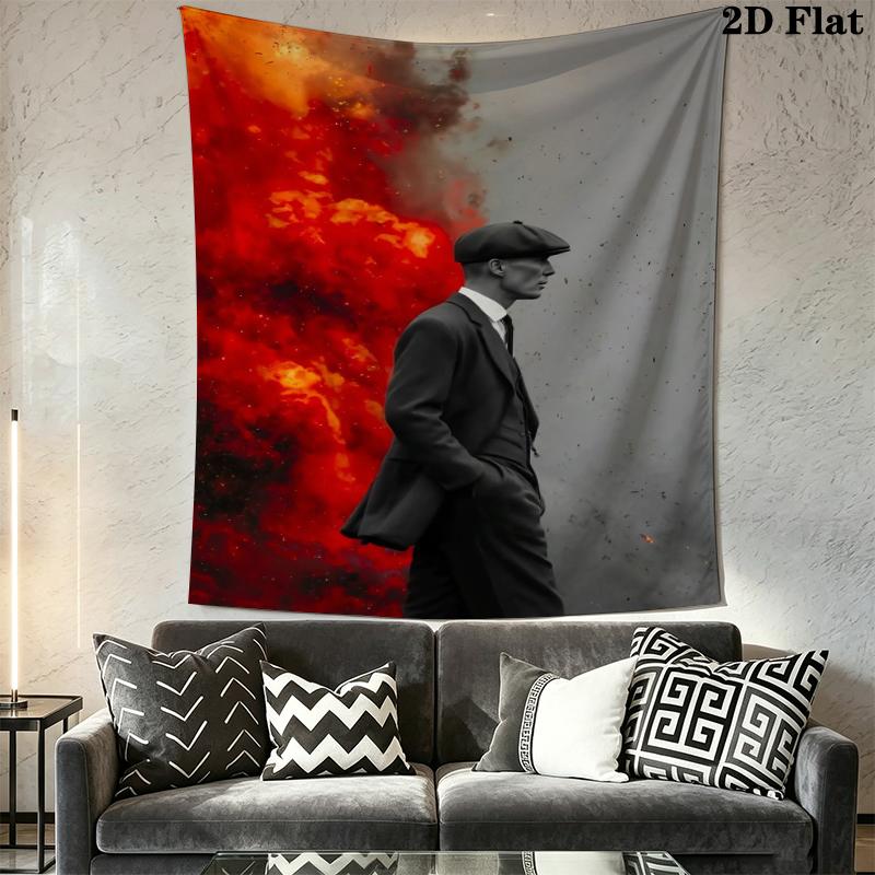 Thomas Shelby Wall Tapestry Aesthetic Wall Hanging Printed Fabric Blanket Decorative Tapestries for Bedroom Living Room Home Decor