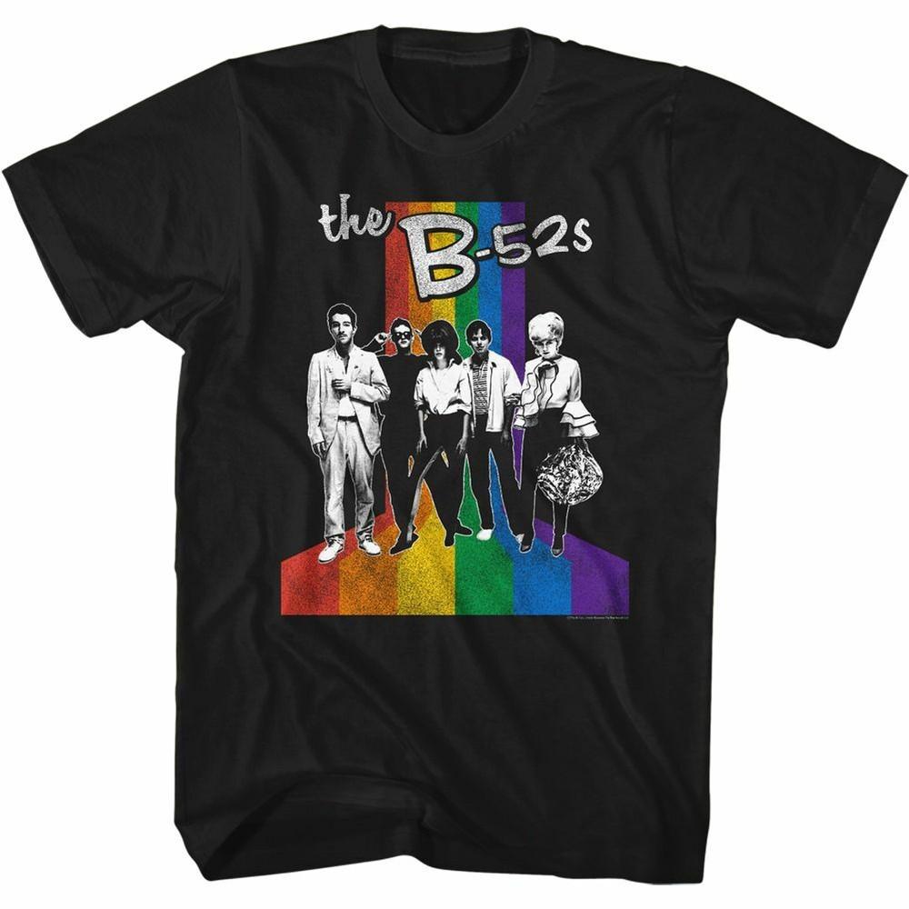 

The B-52 s Band and Rainbow Black Adult T-Shirt S