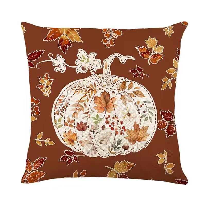 Pillow Cover Living Room Sofa Cushion Autumn Maple Leaf Linen Printing Home Ornament Pillow Cover Premium Durable
