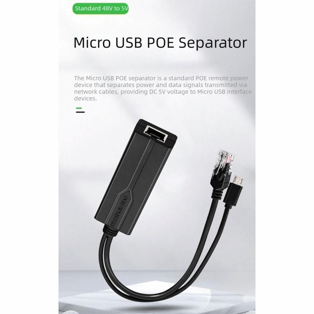 100Mbps1000Mbps Gigabit POE Splitter 48V To 5V PoE To TYPE-C Splitter Active PoE Splitter  Cameras
