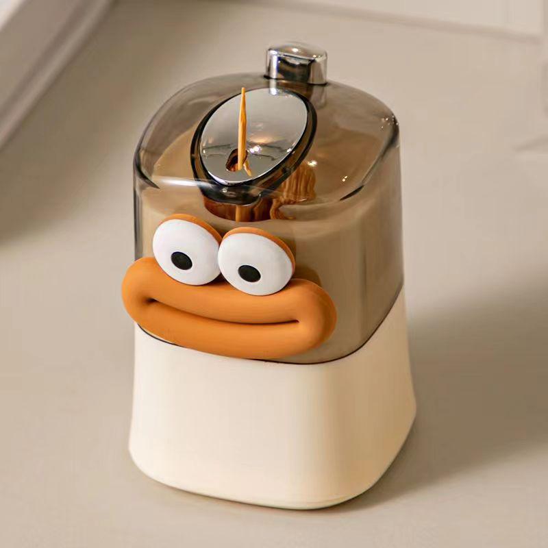 Automatic Cartoon Sausage Toothpick Holder - Pop-up Design, Creamy Luxury Style for Home & Restaurant