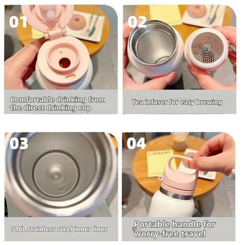 Stainless Steel Portable Water Bottle Leakproof Insulated SportsCup forOutdoorCycling Hiking Gym Travel Halloween Christmas Gift