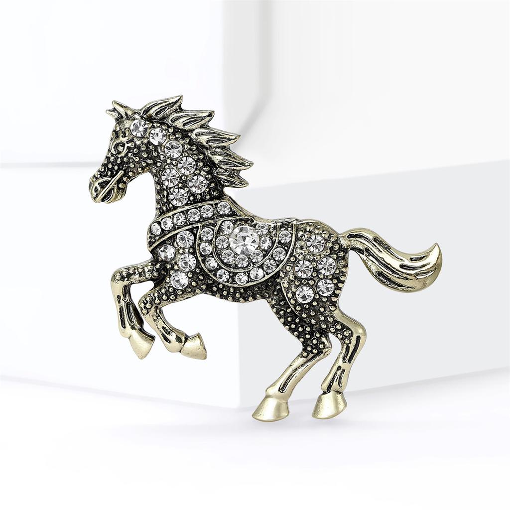 Horse Brooch Animal Lapel Pin Hip Hop Rock Style Fashion Jewelry New Vintage Clothing Decoration Accessories Gift for Women Men