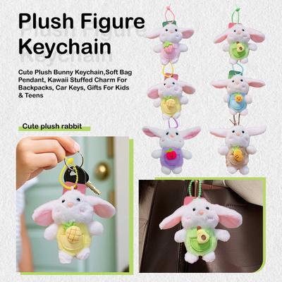 Cute Plush Bunny Keychain,Soft Bag Pendant, Kawaii Stuffed Charm For Backpacks, Car Keys, Gifts For Kids & Teens