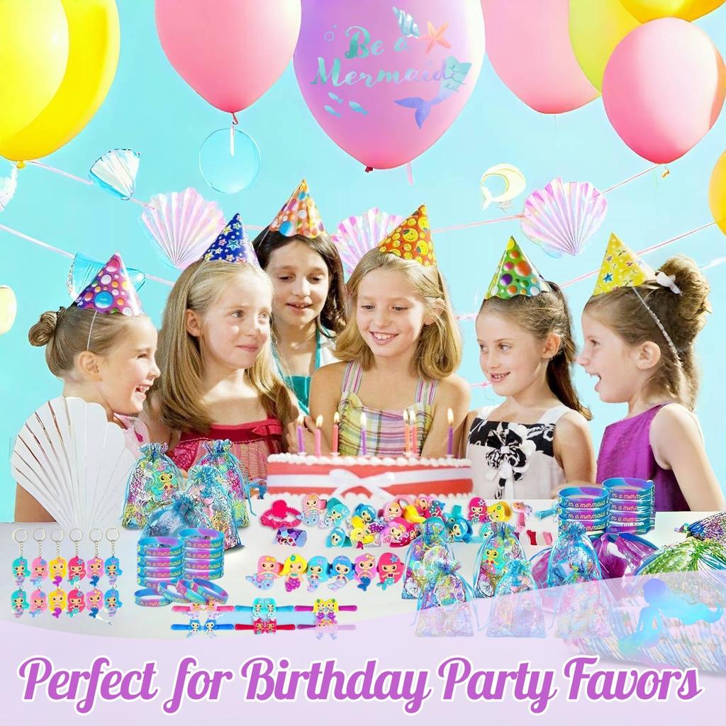 134Pcs Mermaid Party Favors Mermaid Pinata Litttle Mermaid Birthday Party Decorations Toys for Gifts Goodie Bag Classroom Prizes