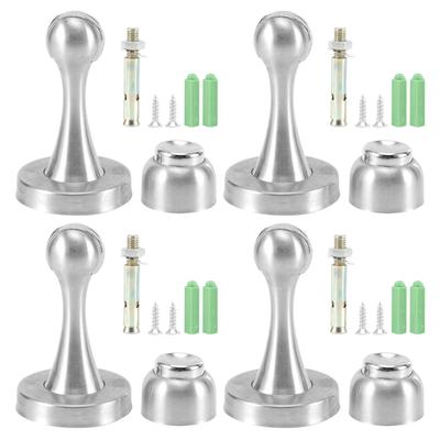 4pcs/Set Butée de Porte Acier Inoxydable Moderne Magnétique Support de Butée de Porte Loquet pour Maison