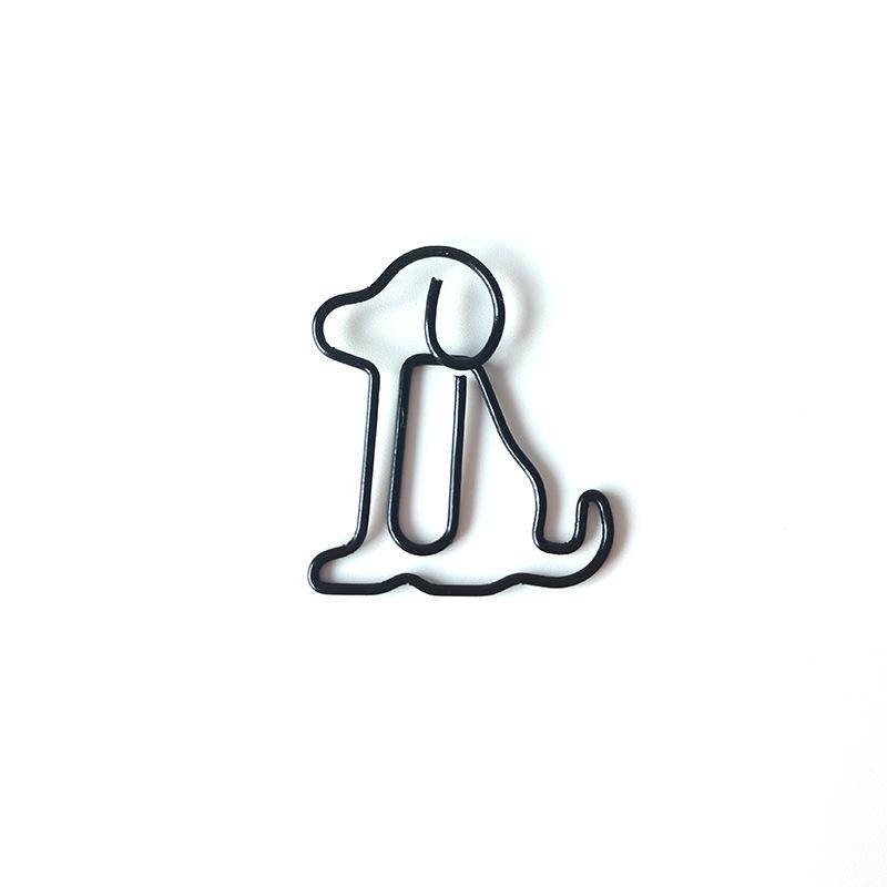 Colored Dog-Shaped Paperclip Set - Metal Cartoon Office Clips