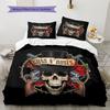Guns N' Roses Pattern Bedding Home Decoration Birthday Gift (1 * duvet cover + 2 * pillowcase, without core)