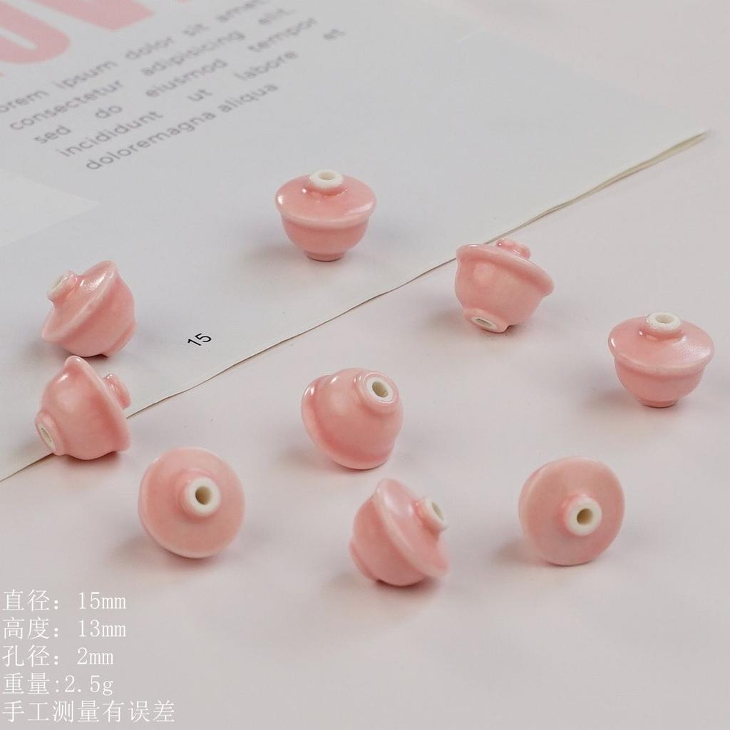 Perline sfuse in ceramica mini piccolo coperchio ciotola temperamento fresco stile nazionale materiale per accessori fatti a mano fai-da-te con perline