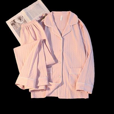 Simple Casual Spring Women's Pajamas Set Long Sleeve Top & Elastic Waist Pants Sleepwear Solid Fashion Pajamas Set