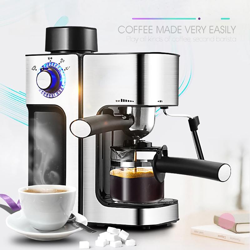 220V 800W Elektrický kávovar / Napěňovač mléka 5 šálků Kancelářské Espresso Italský styl Automatická izolace Elektrický kávovar